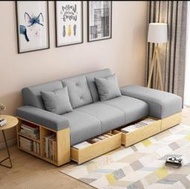 小戶型日式沙發床兩用可折疊多功能客廳雙人布藝梳化床組合多功能收納沙發床色