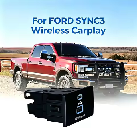 Wireless Carplay USB Type-c HUB for Ford Lincoln SYNC3 Multimedia Interface Module 30W Fast Charging