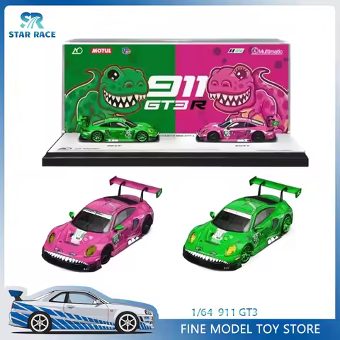 Star Race 1:64 Porsche 911 GT3 R 77 AO Racing 2024 IMSA Rexy Roxy Alloy Premium Diecast Vehicle Mode