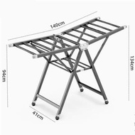 全城熱賣 - 多用途晾衣架 衣帽架 簡約掛衣櫃 曬衣架 曬被架【1.4米】航空鋁合金】大小：【大】