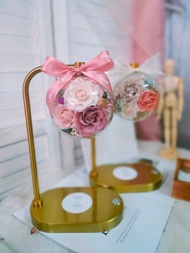 【Lingling's Studio蕎翎工作室 】永生花無線充電檯燈 客製化禮