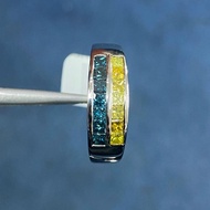 GORGEOUS RING 1.05 CT NATURAL DIAMOND DOUBLE COLOR STONES WITH 925 SILVER RING