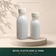 Botol Plastik Ubat Dispenser 60ml & 100ml 12 Botol Medicine Dispenser Bottle 60ml & 100ml 12 Bottles