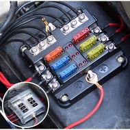 6 Way 12v Fuse Block Auto Car Fuse Holder Block Blade Fuse Block Waterproof Boat Fuse Panel with LED