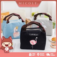 Ready Stock MICOLE SB2454 Cute Cartoon Flamingo Thermal Lunch Bag Outdoor Food Insulated Lunch Box C