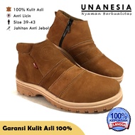 Sepatu Kickers / Sepatu Boots Cowok Keren Bahan Kulit 100% / Sepatu Buts Ankle Boots Pria Bukaan Res