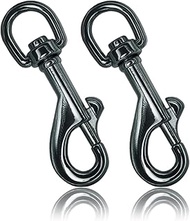 Ganzoo Carabiner Hook with Swivel Joint L: 85 mm, Bolzen Carabine for Dog Lead, 2 Pieces, Steel Cara