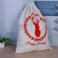 Christmas Package Drawstring Bag Red Deer Sack Drawstring Line Bag Large Gift Storage Bags Christmas