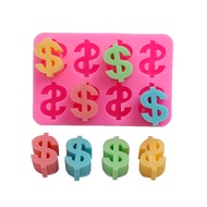 8-Hole Dollar Symbol Silicone Mold Dollar Sign Cake Fondant Decorative Mold Chocolate Mold DIY Bakin