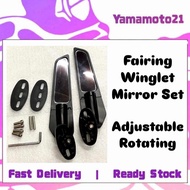 Rear View Fairing Winglet Side Mirror Set Adjustable Rotating EX5 CBR150 CBR 150 Wave100 Wave125 Wav