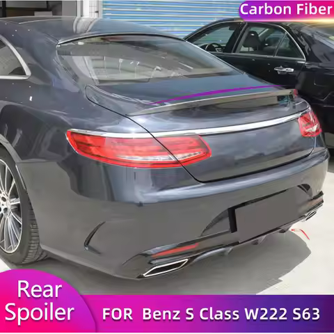 Carbon Fiber Rear Trunk Spoiler Wings for Mercedes-Benz S Class W222 S500 S63 S65 AMG Coupe 2014-201