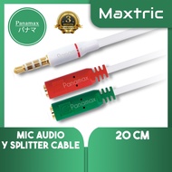 Panamax Quality Stereo AUX to Microphone and Audio Cable( 3.5MM Stereo 4 COND Male to 2X 3.5MM SterG