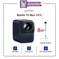 Wanbo T2 Max NEW Projector (AI Auto-Focus | 450 ANSI | High Res | Overheating Protection) 1 Year War