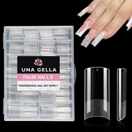 UNA GELLA Medium Square Nail Tips Pre-file 12 Sizes Half Matte Long Lasting Square Gel X Nail Tips 2