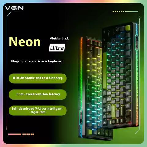 Vgn Neon Magnetic Axis Keyboard 75 Customizable Gaming Hot Swap Rgb Computer Office Peripherals Mous