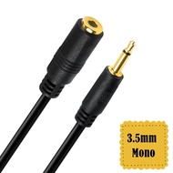 6FT 3.5mm Female to 3.5mm Mono Male Plug Headset Aux Headphones Adapter Converter Cable Cord Black 1