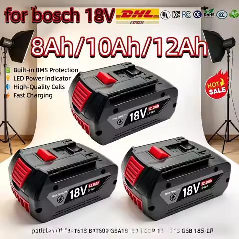 8Ah 10Ah 12Ah for Bosch 18V Battery BAT618 BAT609 GBA18V80 for GSB 185-LI GDR 18V-215 with BMS prote