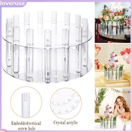 /LO/ Cake Display Stand Round Cake Stand Clear Acrylic Cake Stand Elegant Dessert Display for Weddings Parties Flower Cake Centerpiece with Tubes Southeast Asian Favorite