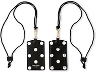 Kate Spade New York ID Badge Holder with Lanyard, Vegan Leather Slim Card Wallet, Name Tag Case for Work, School, or Travel (Picture Dot)