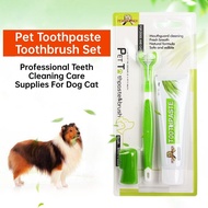 ชุดแปรงสีฟัน ยาสีฟัน อุปกรณ์ทําความสะอาดฟัน สําหรับสัตว์เลี้ยง สุนัข แมว