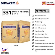 Cap Matahri Super Render 3 In 1 (331) - 25KG Ready Mix Cement / Simen Sedia Campur / Pre Mix Plaster