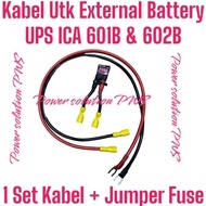 Cable + Fuse for External Battery Ups ica 601B / 602B 24v. Cable for Additional Batteries Ups ica Up