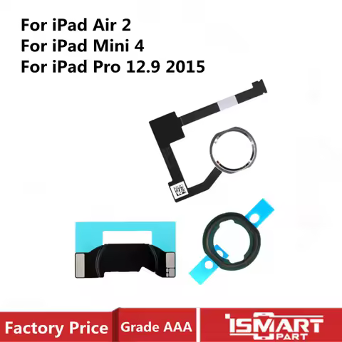Home Button Flex Cable Assembly For iPad 6 Air 2/ Mini 4 Homebutton with Rubber Gasket and Spacer Ho
