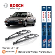 Wiper Depan Honda Civic Wonder / Grand Civic Sepasang Bosch Advantage