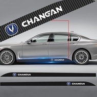 2pcs Car Logo Carbon Fibre Side Decal Side Skirt Car Stickers For Changan CS55 Plus / CS55 Plus CS35