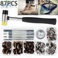 87pcs Leather Snaps Fasteners Kit 15mm Metal Button Snaps Press Studs with 4 Installation Tools 1 Ha