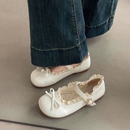 Women's doll shoes with round toe and pen heels, youthful and standard style