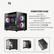 FPS เคสคอมพิวเตอร์ PC Case Panorama Tempered Glass รองรับ ATX/M-ATX ฝาข้างใส กันฝุ่น ระบายความร้อนดี