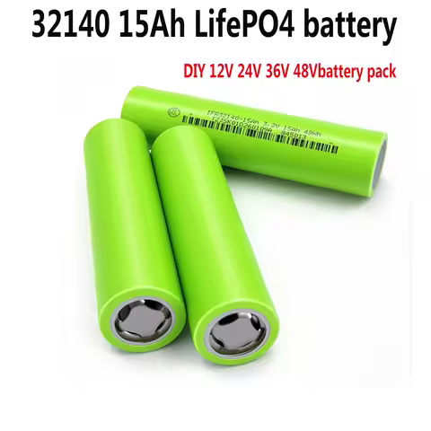 3.2V 12V 24V 36V 48V Battery Pack 32140 15Ah LiFePO4 rechargeable lithium iron phosphate cylindrical