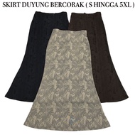 Skirt Duyung Corak Bunga Fesyen Muslimah /Long Skirt  Lycra High Quality Size S To 5L