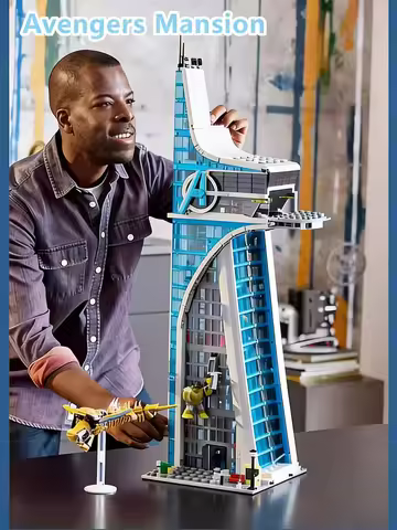 Building blocks blue building Avengers toys assembled toys huge building more than 5000 particles 90