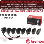BREMBO GENUINE DISC BRAKE PAD (FRONT) FOR AUDI A4 [8D2] '97-01YR / A6 [4B2] '98-05YR / VW PASSAT B5.