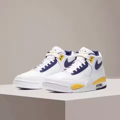 Nike Flight Legacy Mid-Top Retro Basketball Shoes with Slip-Resistant, Durable, and Cushioned Constr