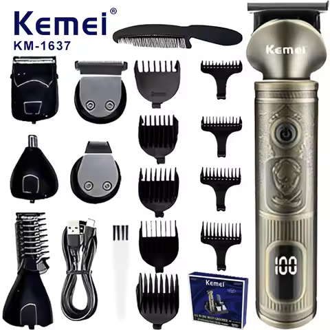 KEMEI Retro Body LED Display Screen Hair Clipper Hair Salon Hair Clipper Set Hair Clipper Electric H