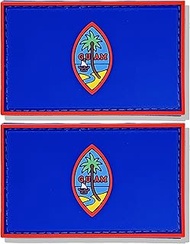 stidsds 2 Pack Guam Flag Patch Guamanian Military Tactical Patch Guam Flags PVC Hook and Loop Fasten