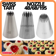 (4B/6B/4D/195) Acuan Swiss Tart Icing piping Nozzle 4B Pastry Stainless Steel Cake Decorations whipp