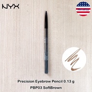 NYX® Precision Eyebrow Pencil 0.13 g นิกซ์  ดินสอเขียนคิ้ว พร้อมแปรง เขียนง่าย ติดทน เส้นคม