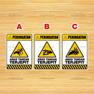 Sticker Beware of Pinched Hands Sticker Beware of Pinched Hands