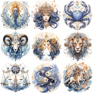 junkjournal Vintage Journal Stickers Decoration Journal Stickers   Twelve Constellations2115