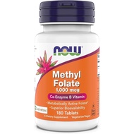 Now s Methyl Folate 1,000 mcg, Metabolically Active Folate, Co-Enzyme B Vitamin, 180 Tablets