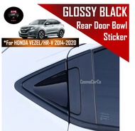 SG Seller FAST Delivery - Honda VEZEL / HR-V 2014-2020 Rear Door Handle Cover &amp; Back Door Bowl Protector - Glossy Black Sticker Decor Soft Decal Trim Decoration Guard - Car Styling Accessories