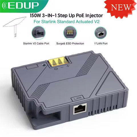 EDUP SK0017 Starlink V2 150W 3in1 Step Up PoE Injector with comprehensive protection for Starlink St
