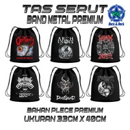 Premium plece METAL BAND DRAWSTRING BAG Various band designs casual bag