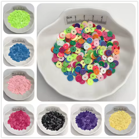 10g Solid Color 4mm 6mm Flat PVC Sequins Glitter Paillettes For Clothes,Hat,Shoes.Kids DIY.Crafts Ha