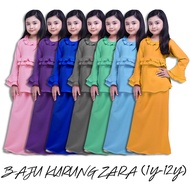 Baju Kurung ZARA Budak (1Y-12Y) - 7 Warna Koleksi Raya Perempuan 2022 Biru Purple Pink Mustard Biru 