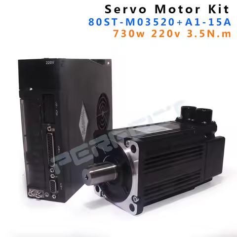 80ST-M03520 AC Servo Motor Kits 3.5N 220V Drive A1-15A 3.5N.m 730W CNC Electrical Equipment Wholesal